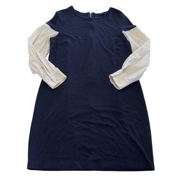 Anthropologie Drew Dress Womens XL Navy Colorblock Long Sleeve Shift Mini - Picture 1 of 7